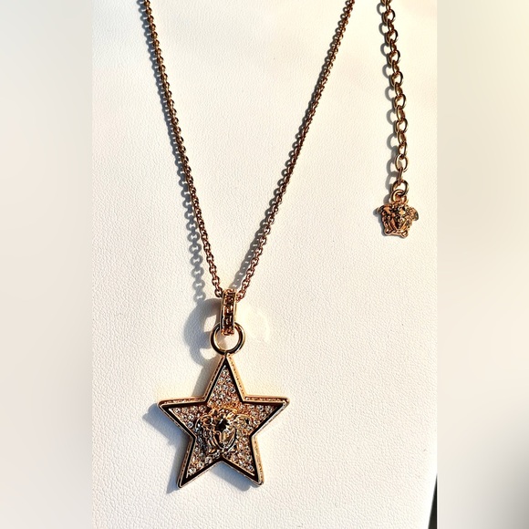 Versace Gorgeous Galaxy Star Medusa Necklace surrounded by Crystals NWT in box - Picture 8 of 16